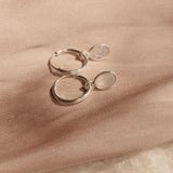 Moon Stone Huggie Hoops - Sterling Silver