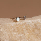 Flat Round Stud Earrings - Sterling Silver