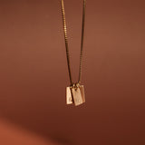Box Initial Necklace - 14k Gold Filled