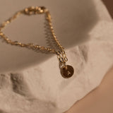 Personalized Pendant Flat Cable Charm Bracelet - 14k Gold Filled