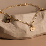 Personalized Pendant Flat Cable Charm Bracelet - 14k Gold Filled