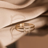 Cremation Dainty Ring - 14k Solid Gold
