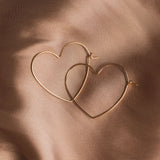 Heart Hoop Earrings - 14k Gold Filled