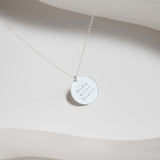 Circle Pendant Cable Chain Necklace - Personalized - Sterling Silver
