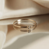 Solitaire Diamond Ring - 14k Gold Filled