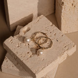 Pearl Huggie Hoops - 14k Gold Filled