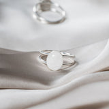 Cremation Double Band Oval Ring- Sterling Silver