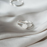 Cremation Double Band Circle Ring - Sterling Silver