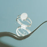 Mothers Milk Double Band Oval Ring - Sterling Silver