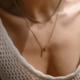 Box Initial Necklace - 14k Gold Filled