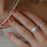 Forget-Me-Not Cremains Urn Ring - Sterling Silver