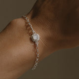 Cremation Zinnia Bracelet- Sterling Silver
