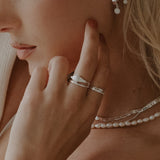 Forget-Me-Not Cremains Urn Ring - Sterling Silver
