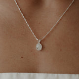 Cremation Oval Crown Necklace- Sterling Silver