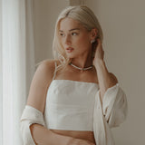 Large Freshwater Pearl and Jade Choker- 14K Gold Filled