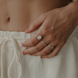Cremation Double Band Oval Ring- Sterling Silver
