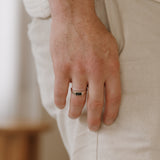 Men's Cremation Signet Ring - Sterling Silver
