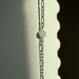 Mens Cremation Thick Figaro Bracelet- Sterling Silver