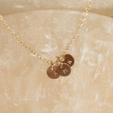 Mini Initial Pendant Flat Cable Necklace - Personalized - 14k Gold Filled