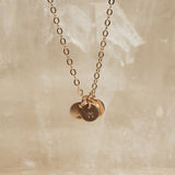 Mini Initial Pendant Flat Cable Necklace - Personalized - 14k Gold Filled