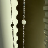 Mens Cremation Thick Figaro Bracelet- Sterling Silver