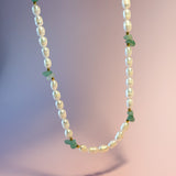 Large Freshwater Pearl and Jade Choker- 14K Gold Filled
