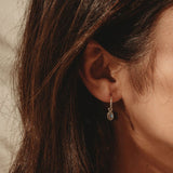 Moon Stone Huggie Hoops - Sterling Silver