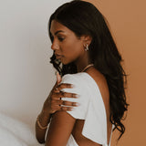 Pearl Huggie Hoops - 14k Gold Filled