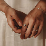 Cremation Small Oval Ring - Sterling Silver
