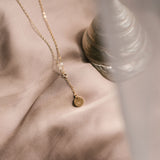 Flat Cable Drop Necklace - Personalized - 14k Gold Filled