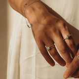 Cremation Double Band Circle Ring - Sterling Silver