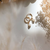 Pearl Huggie Hoops - 14k Gold Filled
