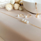 Three Pearl Necklace - 14k Gold Filled