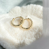Roped Hinge Hoops - 14k Gold Filled
