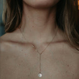 Custom Stamped Gold Fill Drop Necklace - hypoallergenic - tarnish free - made to last - high quality - Y necklace - personalized gift.
