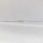 Three pearl sterling silver necklace - hypoallergenic - high quality - made to last - tarnish resistant - dainty necklace