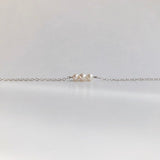 Three pearl sterling silver necklace - hypoallergenic - high quality - made to last - tarnish resistant - dainty necklace