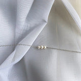 Three pearl sterling silver necklace - hypoallergenic - high quality - made to last - tarnish resistant - dainty necklace