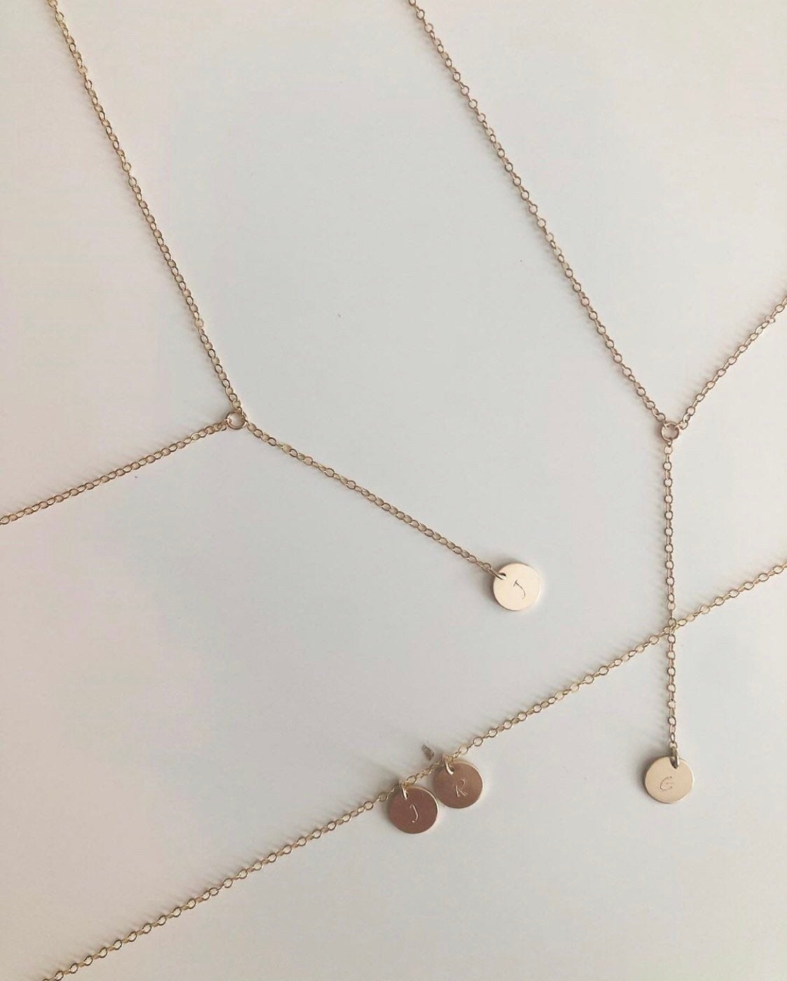 Custom Stamped Gold Fill Drop Necklace - hypoallergenic - tarnish free - made to last - high quality - Y necklace - personalized gift.