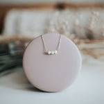 Three pearl sterling silver necklace - hypoallergenic - high quality - made to last - tarnish resistant - dainty necklace