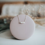 Three pearl sterling silver necklace - hypoallergenic - high quality - made to last - tarnish resistant - dainty necklace