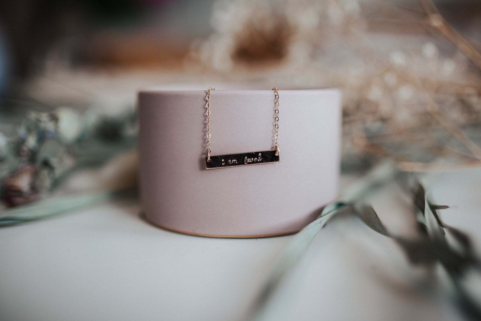 Gold bar neckace - made with highest quality 14/20 Gold fill - tarnish resistant and made to last - lowercase - petite cursive font
