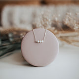 Three pearl sterling silver necklace - hypoallergenic - high quality - made to last - tarnish resistant - dainty necklace