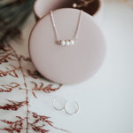 Three pearl sterling silver necklace - hypoallergenic - high quality - made to last - tarnish resistant - dainty necklace