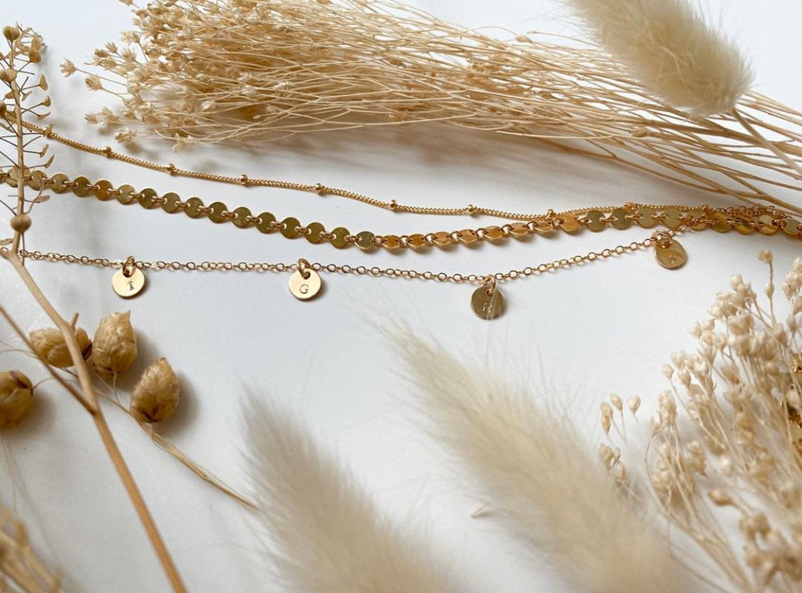 Multi pendant necklace - custom - option to have initials - gold filled - tarnish resistant - hypoallergenic - petite circle pendants