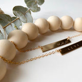 Gold bar neckace - made with highest quality 14/20 Gold fill - tarnish resistant and made to last - lowercase - petite cursive font