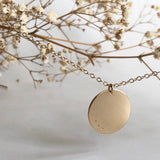 Custom Dot Stamped Cirlce Pendant Necklace - Highest Quality 14/20 Gold Fill - Dots for each child - Personalized gift - Hypoallergenic