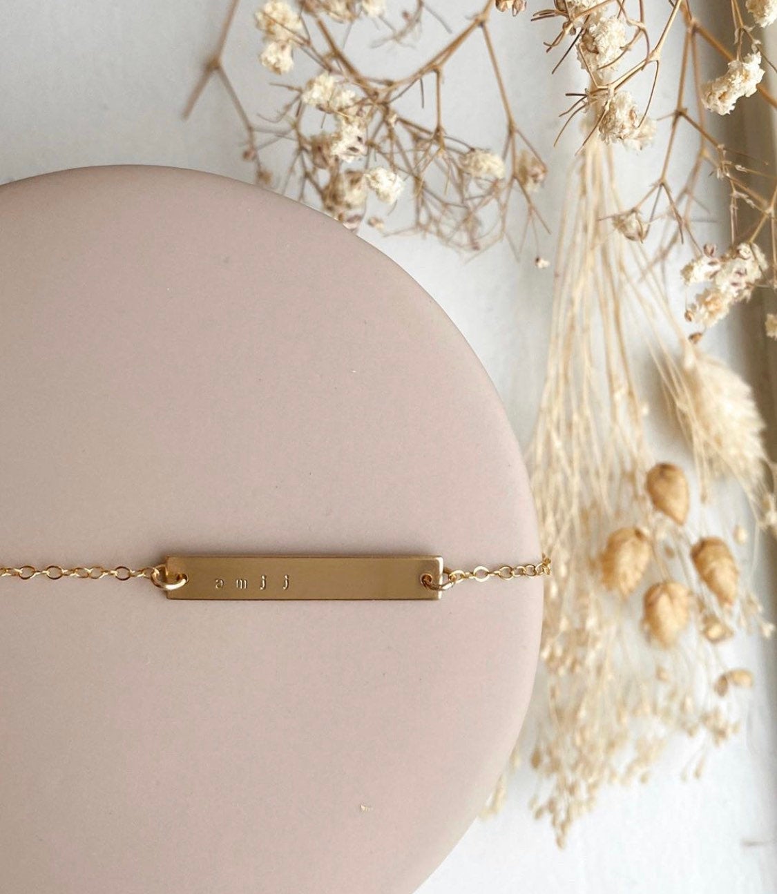 Kids custom gold bar neckace - made with highest quality 14/20 Gold fill - tarnish resistant and made to last - baby, toddler, teen, girl.