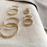 Gold filled hoops - high quality - tarnish resistant - hypoallergenic - good for sensitive ears - everyday - endless hoops - huggie hoops