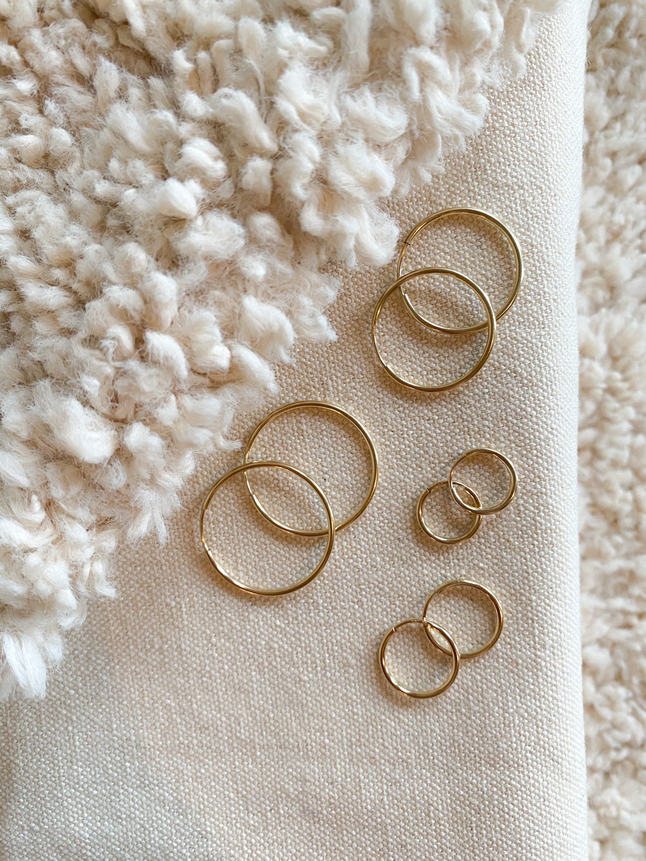 Gold filled hoops - high quality - tarnish resistant - hypoallergenic - good for sensitive ears - everyday - endless hoops - huggie hoops
